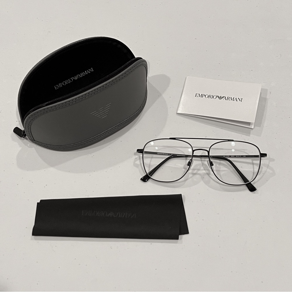 Emporio Armani Mens Aviator Style Eyeglasses - Picture 16 of 16